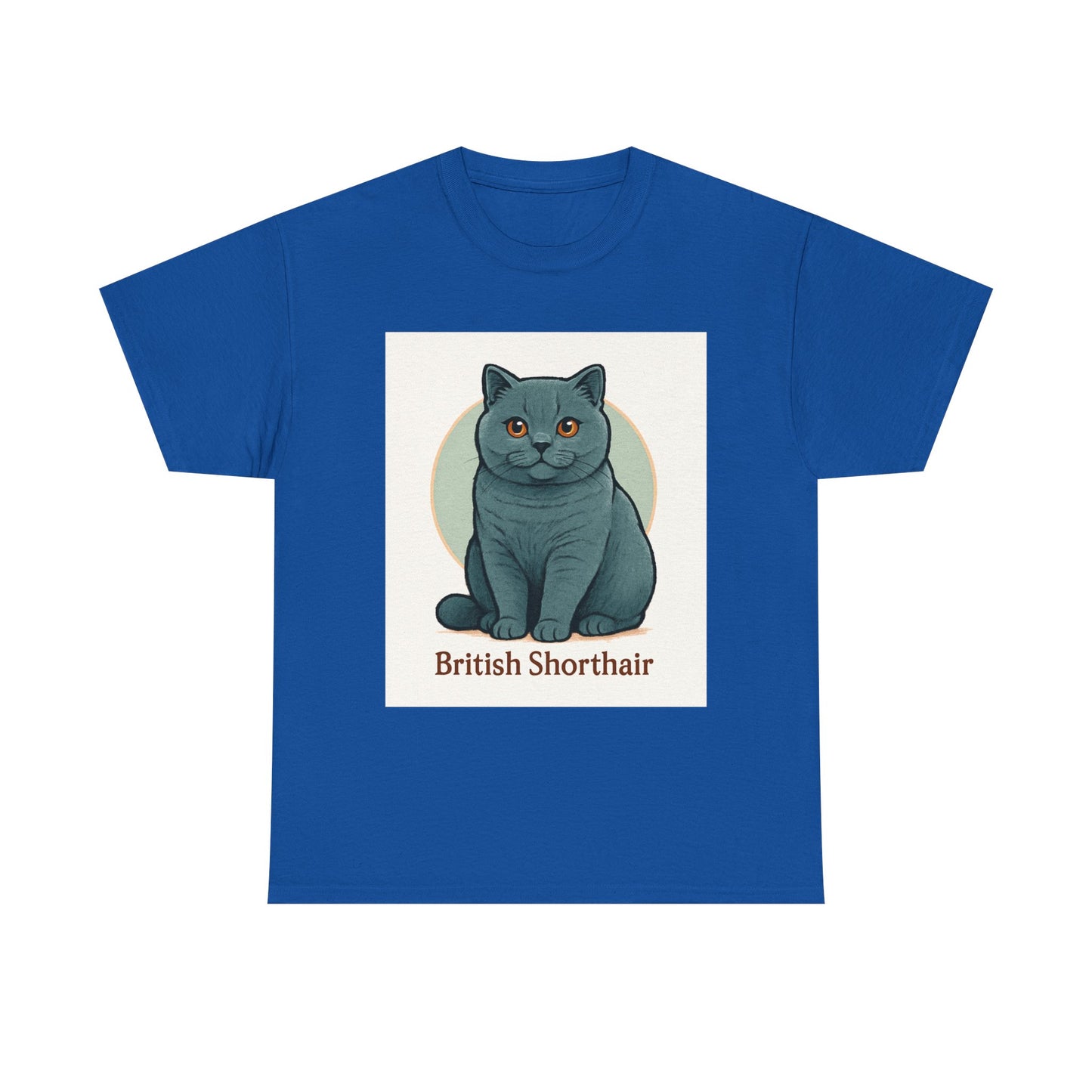 British Shorthair Cat Unisex Heavy Cotton Tee, Cat Lover Shirt, Pet Gift, Animal Tee, Cute Cat Apparel