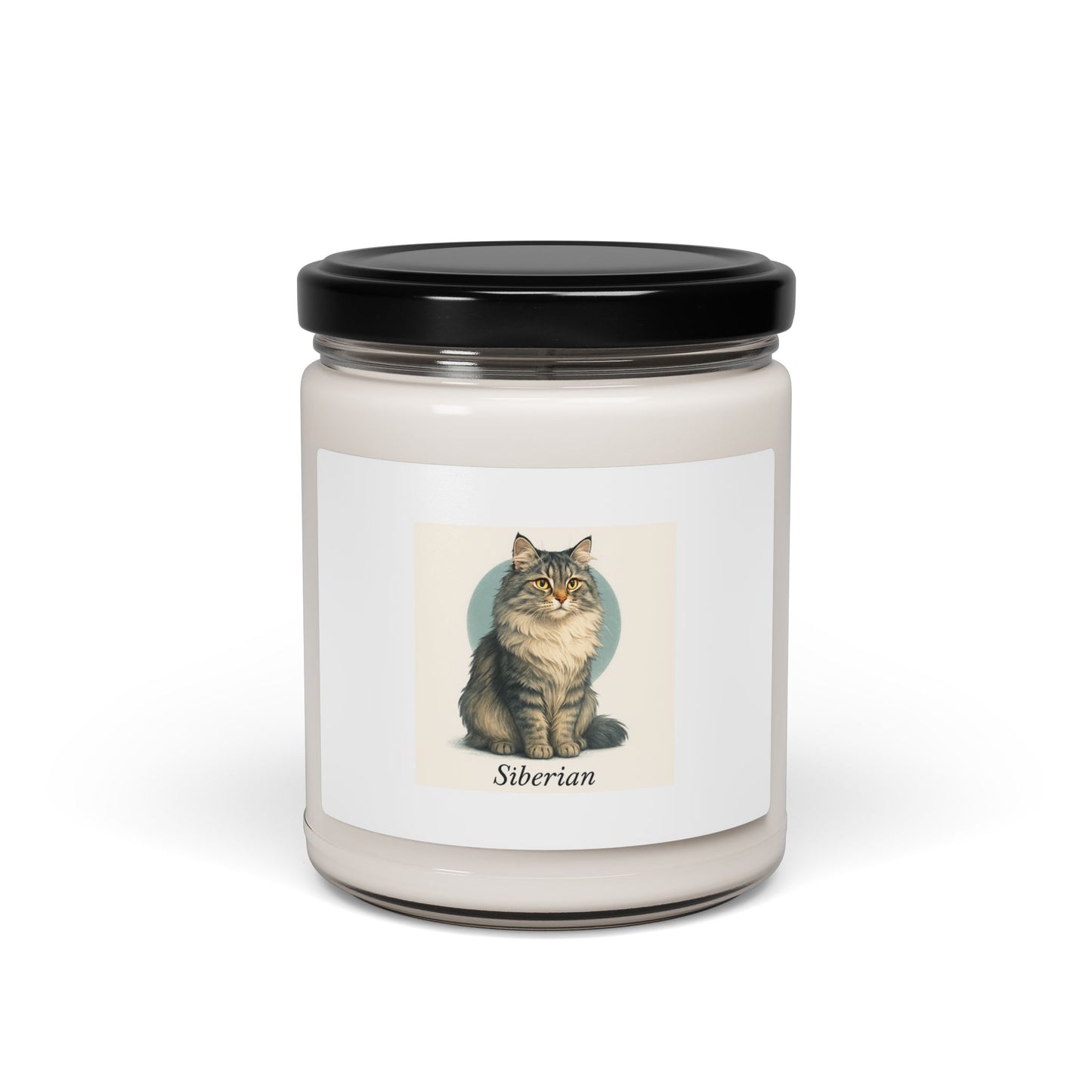 Scented Soy Candle, Siberian Cat Design, Cozy Home Decor, Pet Lover Gift, Aromatherapy Candle, Cat-Themed Home Fragrance