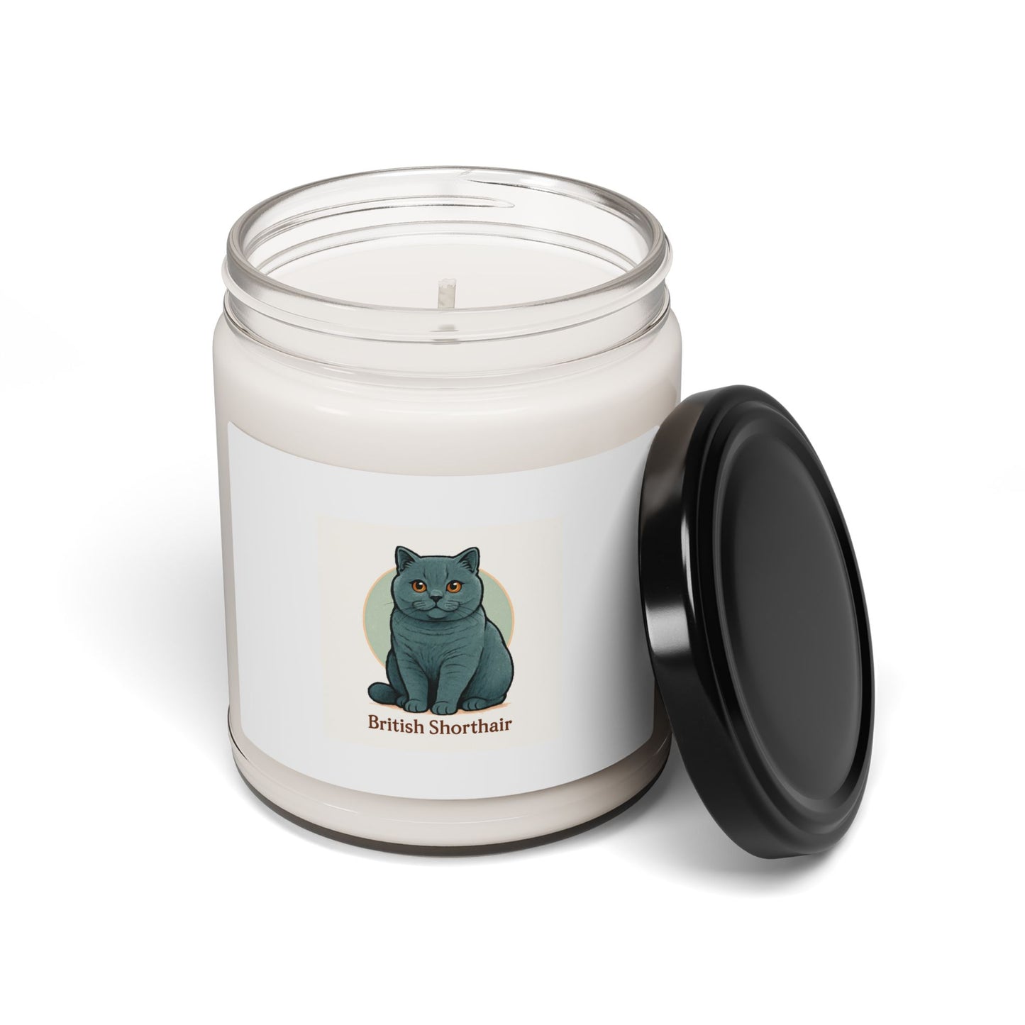 British Shorthair Cat Scented Soy Candle, Cozy Home Fragrance, Pet Lover Decor, Unique Gift for Cat Owners, Relaxing Aromatherapy