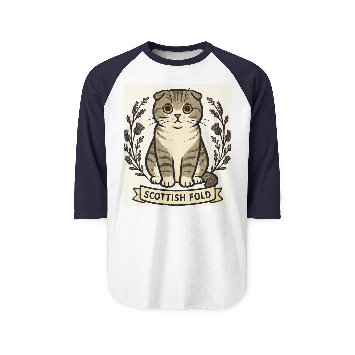 Scottish Fold Cat Unisex Raglan Shirt, Cute Pet Lover Tee, Animal Lover Gift, Cat Themed Outfit, Mother's Day Gift
