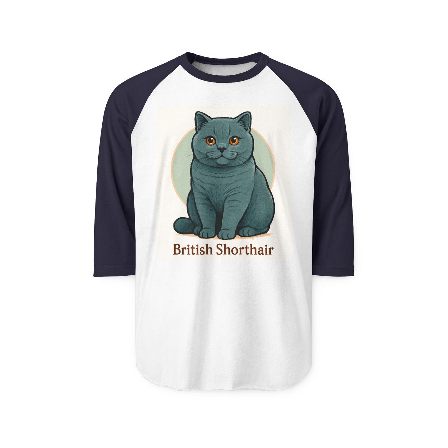 British Shorthair Cat Raglan Shirt, Unisex Tee, Cat Lover Gift, Casual Wear, Animal Shirt, Pet Owner Apparel, Birthday Gift