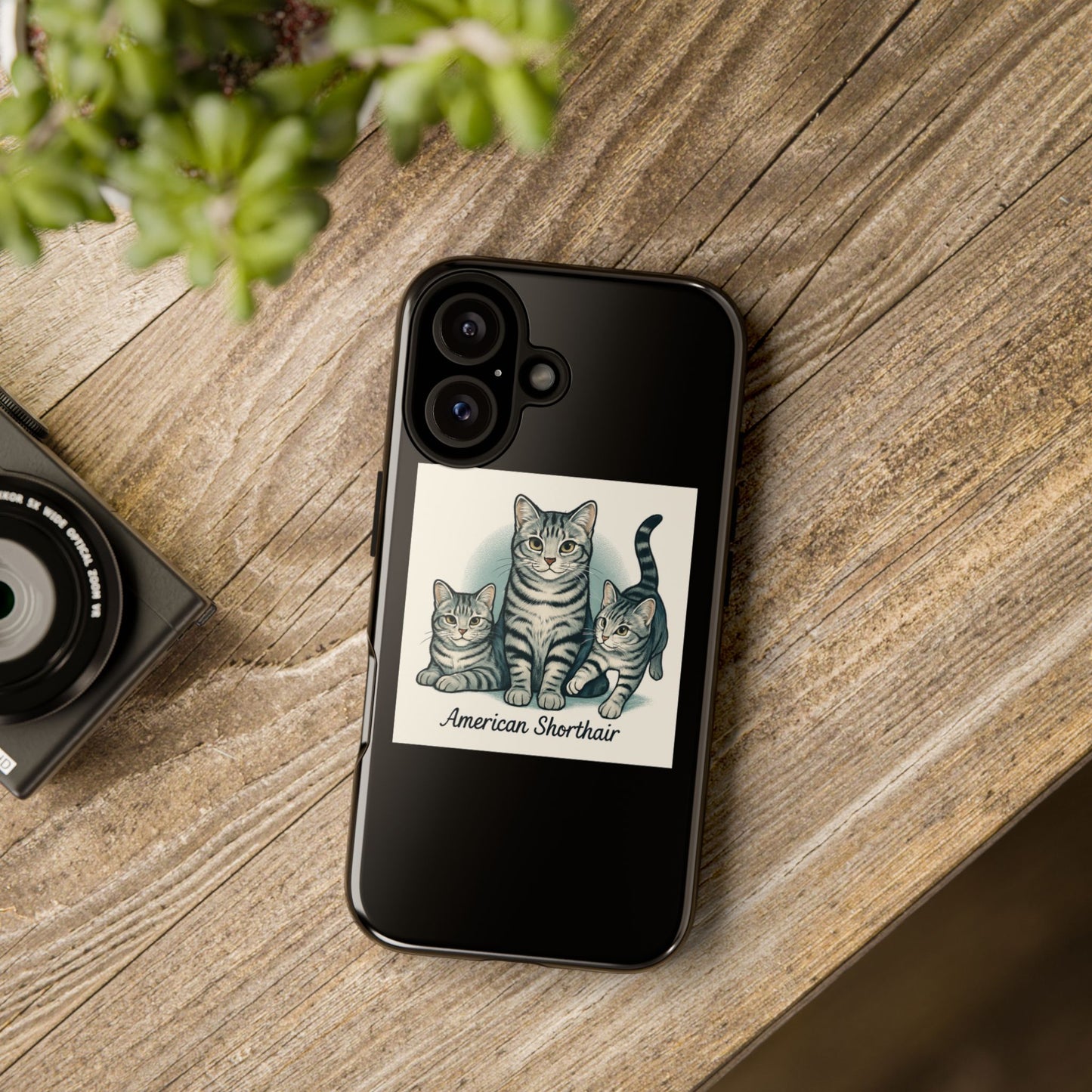 Cute Cat Phone Case, American Shorthair Lover Gift, Pet Owner Accessory, Animal-Themed Case, Unique Cat Gifts