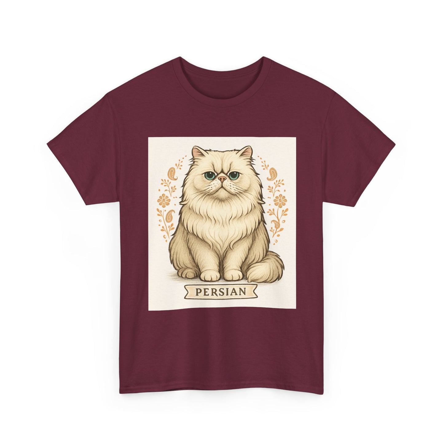Persian Cat Unisex Heavy Cotton Tee - Perfect Gift for Cat Lovers, Animal Lovers, Casual Wear, Pet Themed Fashion, Birthday Gifts