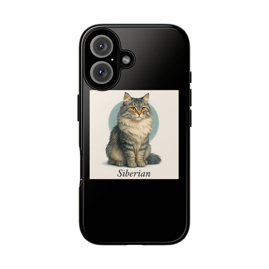 Siberian Cat Phone Case, Tough Textured Protector for Cat Lovers, Unique Gift for Pet Owners, Cute Animal Design, Perfect for Holidays