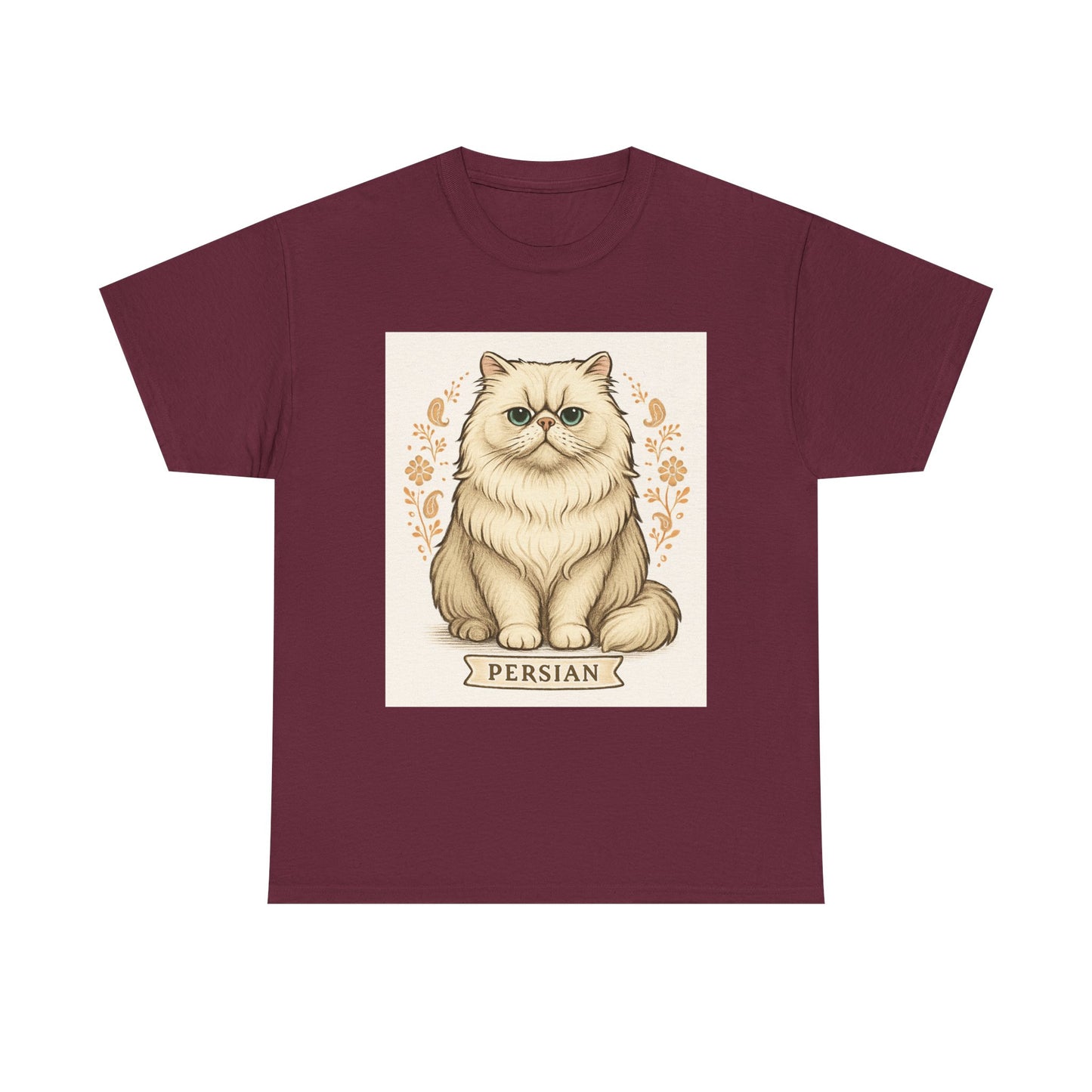Persian Cat Unisex Heavy Cotton Tee - Perfect Gift for Cat Lovers, Animal Lovers, Casual Wear, Pet Themed Fashion, Birthday Gifts