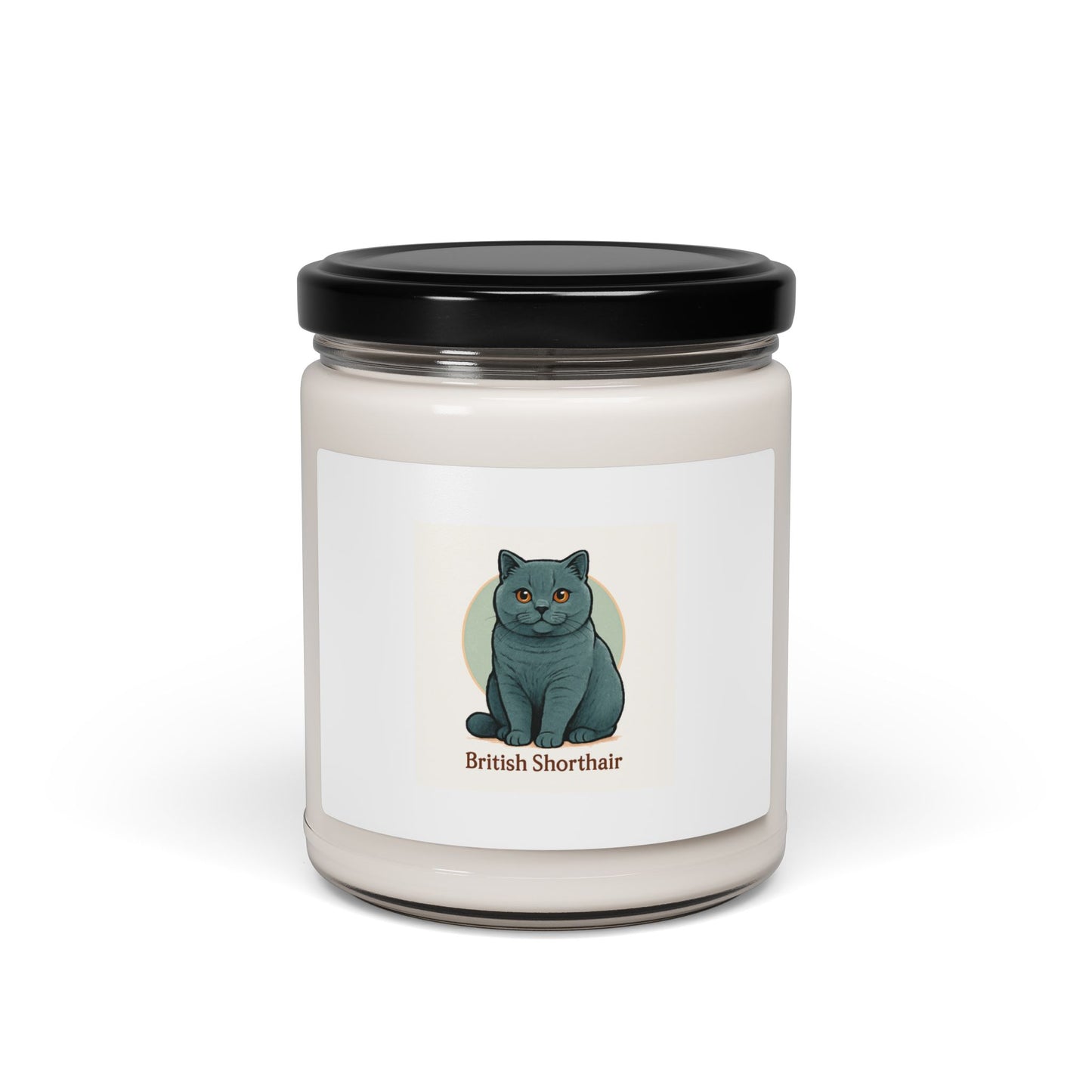 British Shorthair Cat Scented Soy Candle, Cozy Home Fragrance, Pet Lover Decor, Unique Gift for Cat Owners, Relaxing Aromatherapy