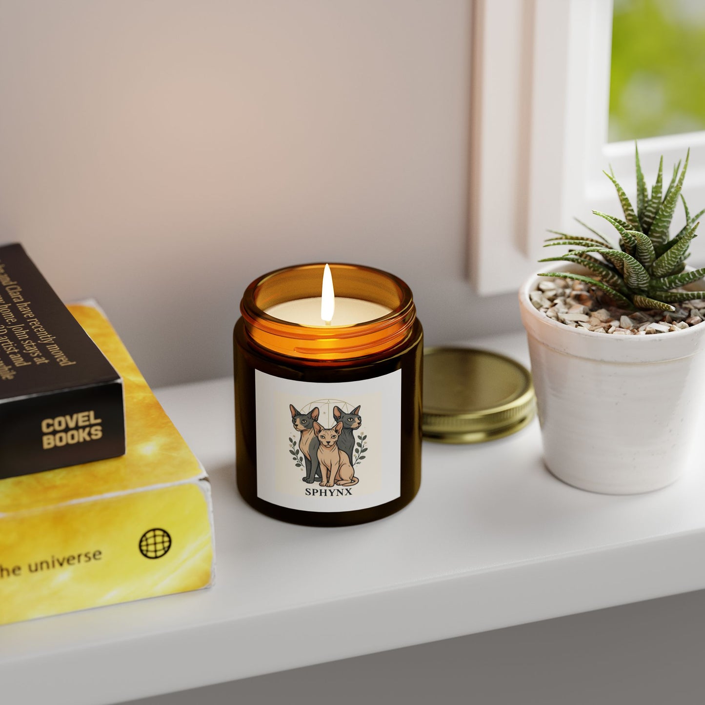 Scented Candles for Pet Lovers, Aromatic Soy Wax Candles, Gifts for Animal Lovers, Home Decor, Sphynx Cat Candle
