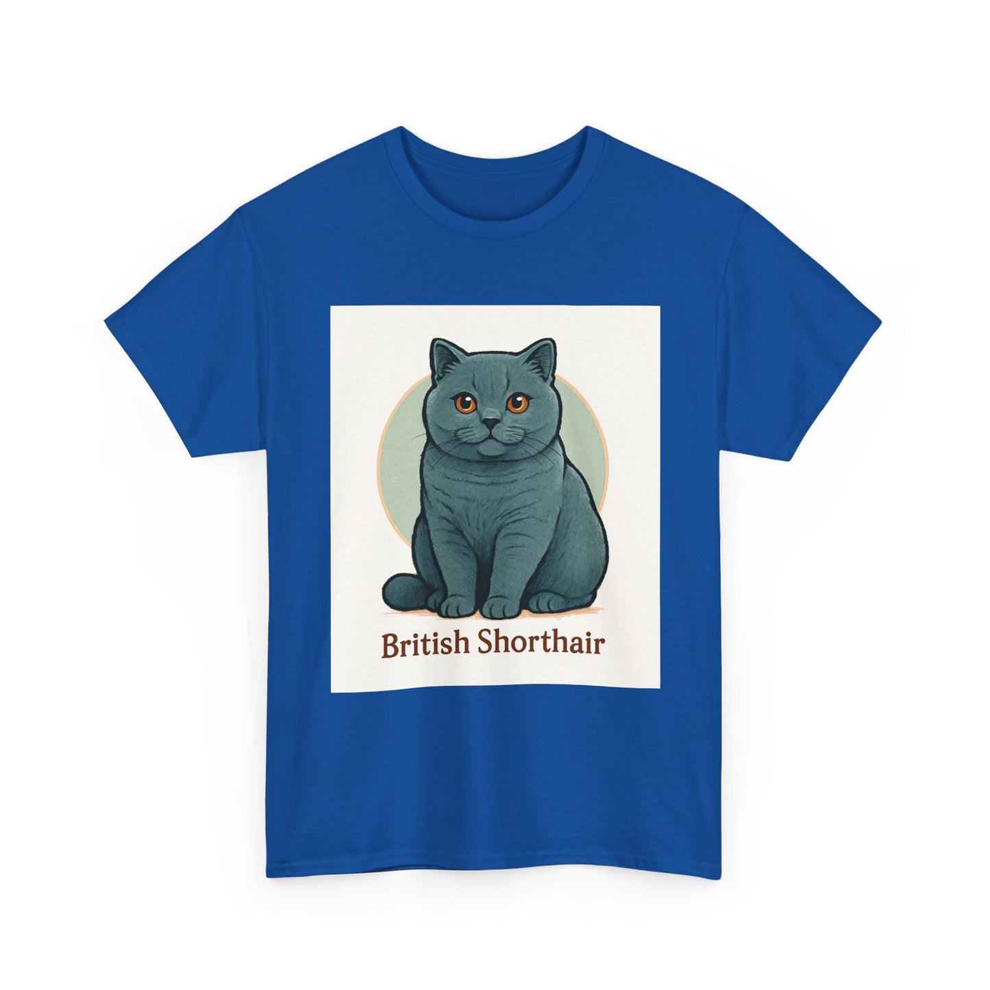 British Shorthair Cat Unisex Heavy Cotton Tee, Cat Lover Shirt, Pet Gift, Animal Tee, Cute Cat Apparel