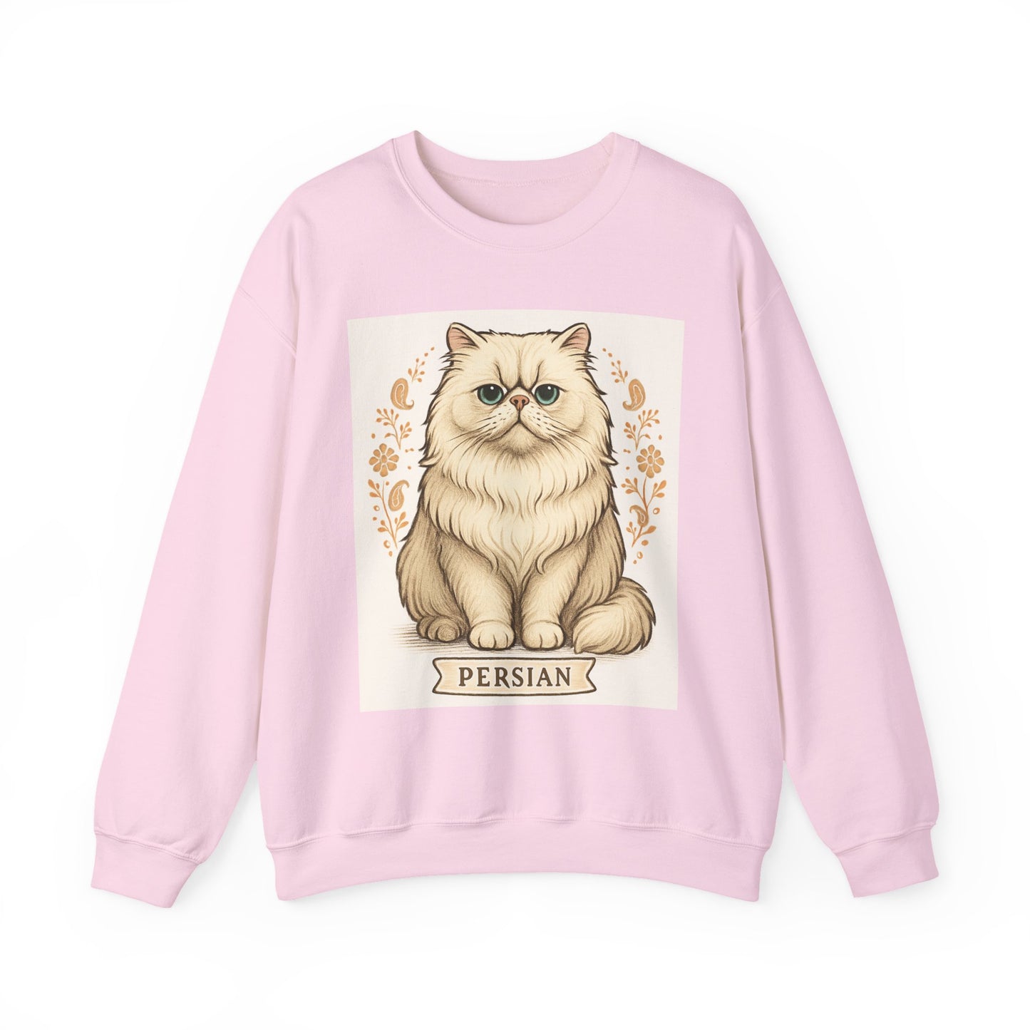 Persian Cat Crewneck Sweatshirt, Cozy Pet Lover Gift, Cat Themed Apparel, Year-Round Comfort, Unisex Casual Style