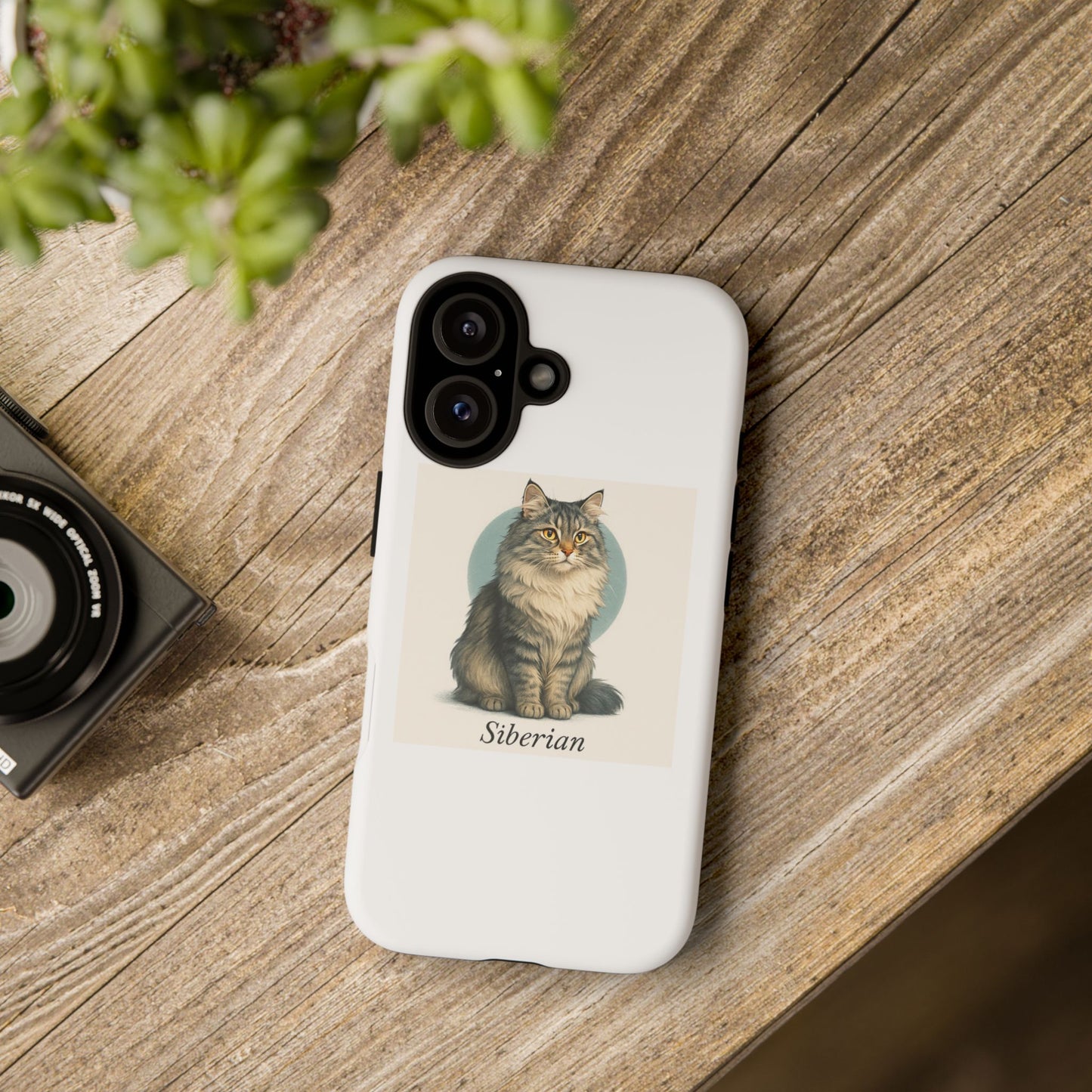 Siberian Cat Phone Case, Tough Phone Cover, Pet Lover Gift, Cat Lover Accessories, Cute Cat Design, Siberian Cat Art
