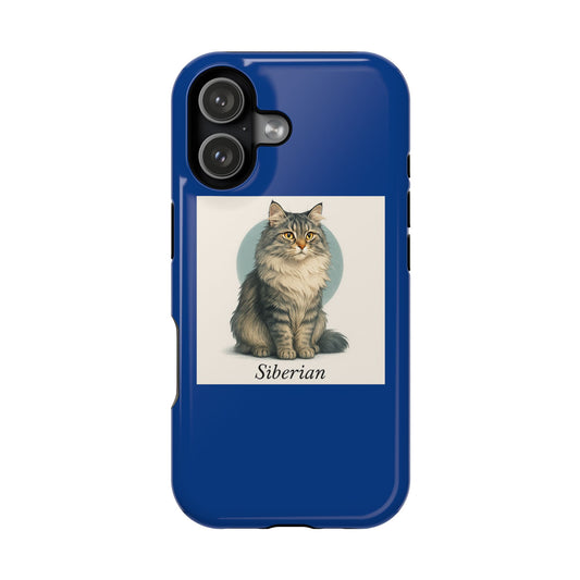 Siberian Cat Phone Case, Cute Kitty Design, Magnetic Impact Resistant Case, Pet Lover Gift, Cat Mom Accessory