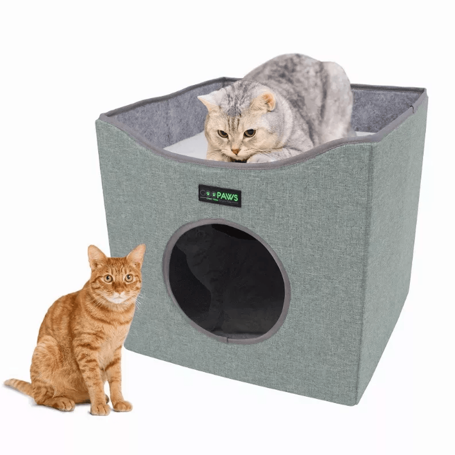 JESPET Premium Foldable Cat Condo with Reversible Cushions and Scratch-Resistant Design