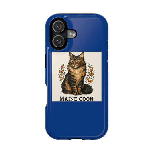 Maine Coon Magnetic Phone Case, Durable Cat Lover Gift, Cute Pet Accessory, Impact-Resistant Case for Animal Enthusiasts, Phone Protector