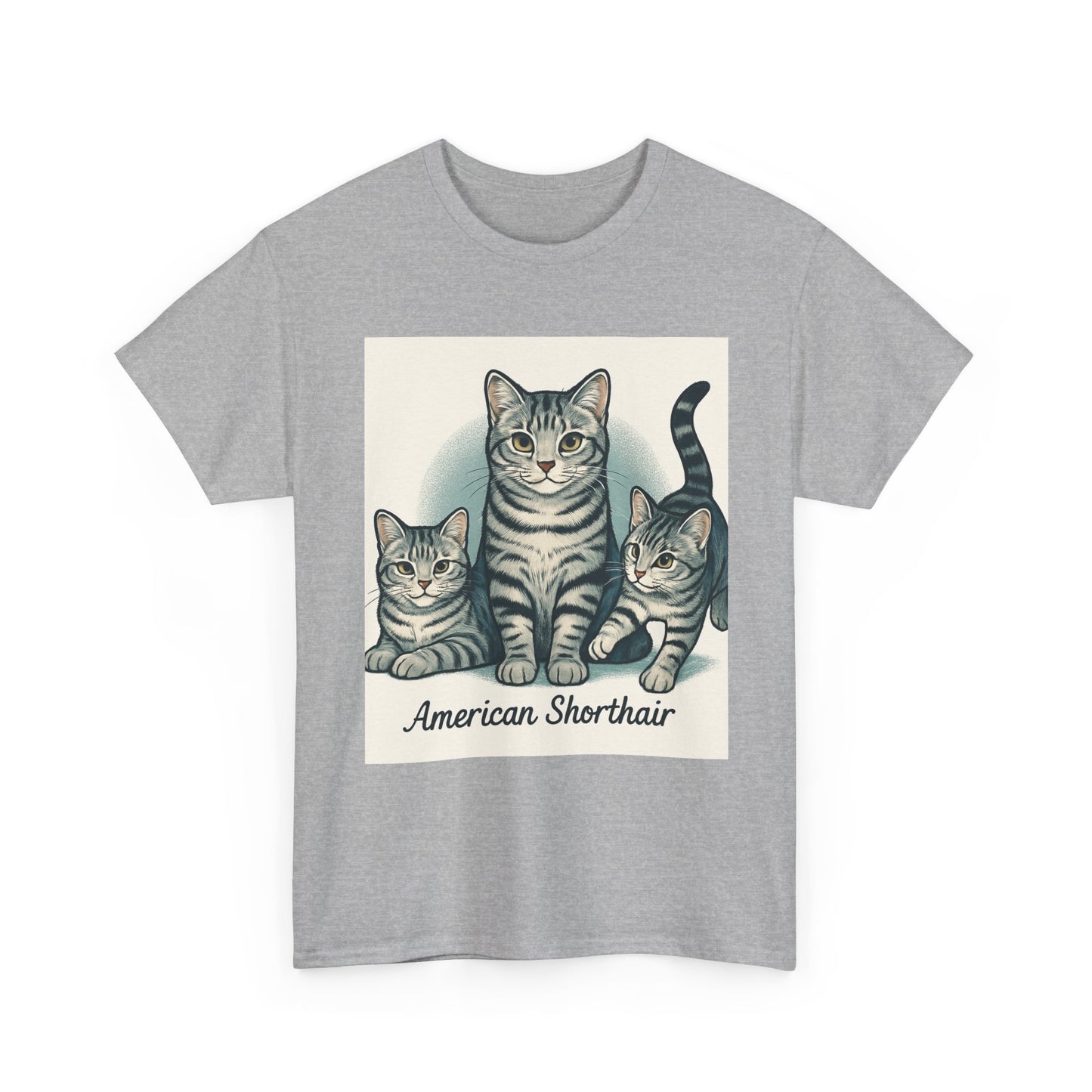 Vintage Cat Lover's Tee, Graphic Cat Shirt, American Shorthair Design, Cute Cat Gift, Pet Lover Apparel, Comfort Casual Wear