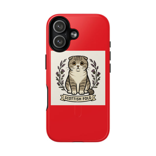 Scottish Fold Cat Phone Case, Tough Magnetic Case, Cute Cat Lover Gift, Pet Accessory, Unique Animal Design