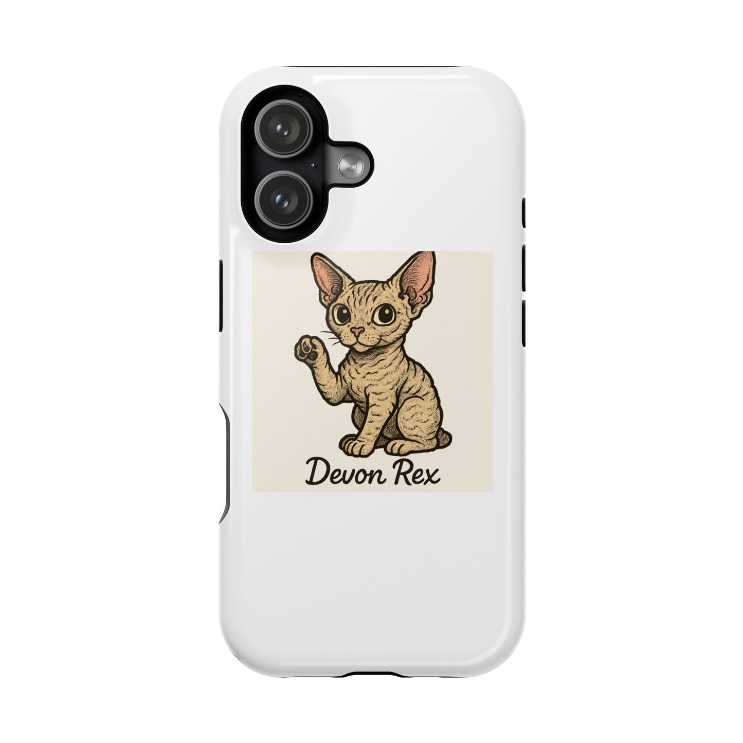 Cute Devon Rex Cat Phone Case, Pet Lover Gift, Impact-Resistant Phone Cover, Unique Animal Accessory, Cat-Themed Case