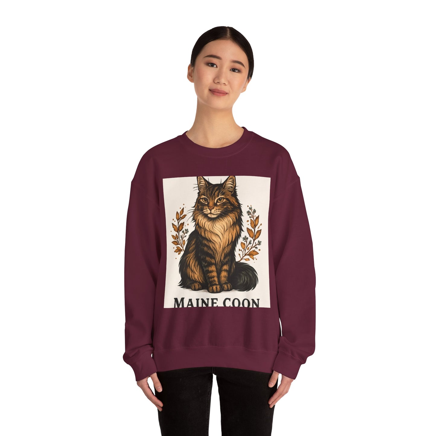 Maine Coon Sweatshirt, Cozy Cat Lover Gift, Unisex Sweatshirt, Cat Pet Owner Apparel, Funny Cat Design, Birthday Gift for Cat Lovers