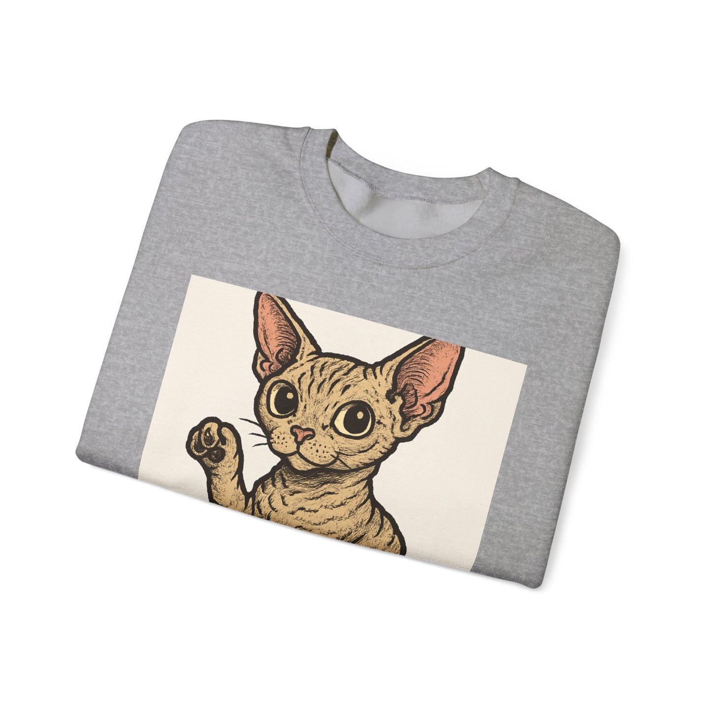 Devon Rex Cat Crewneck Sweatshirt, Cute Cat Sweater, Unisex Pet Apparel, Animal Lover Gift, Cozy Fashion, Perfect for Cat Owners