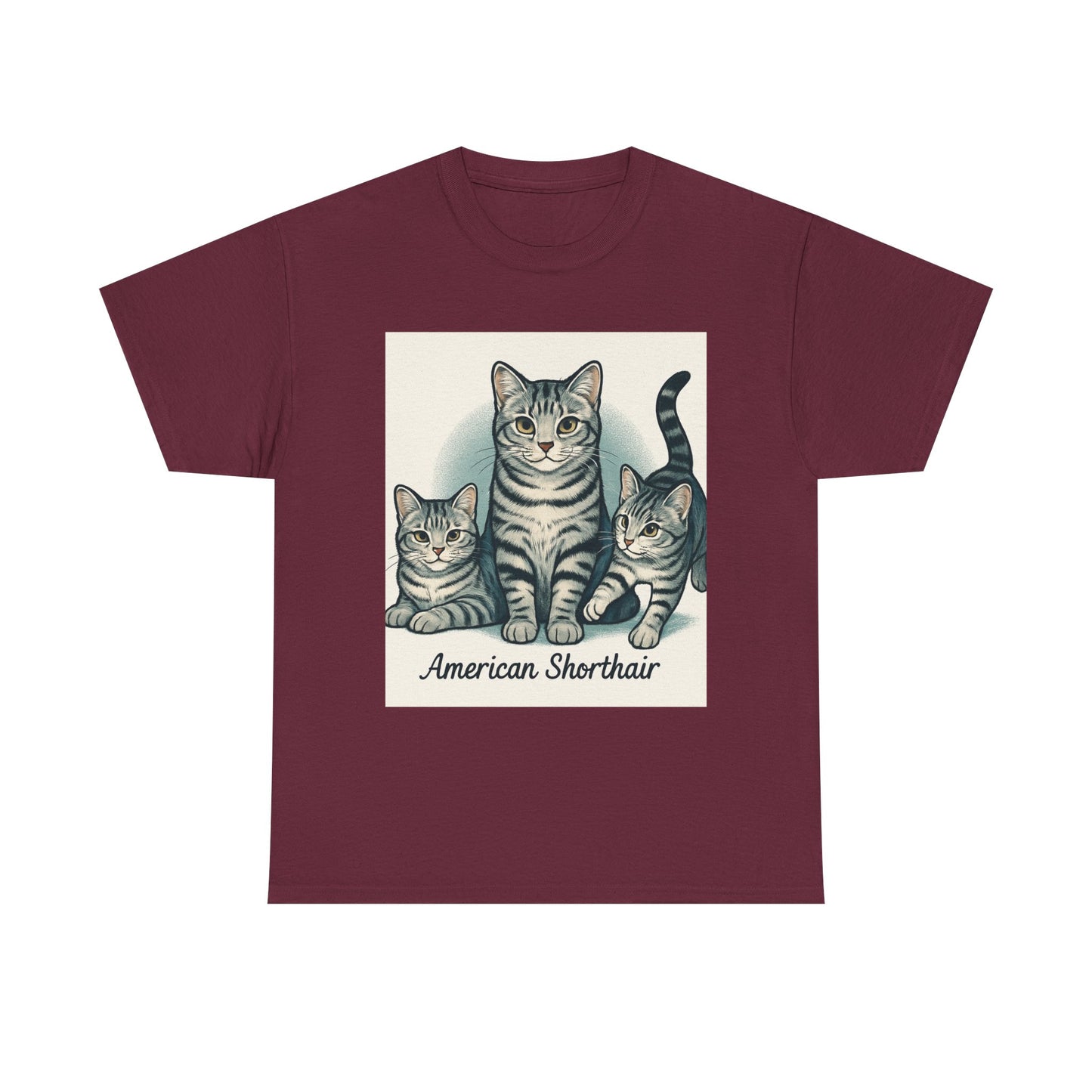 Vintage Cat Lover's Tee, Graphic Cat Shirt, American Shorthair Design, Cute Cat Gift, Pet Lover Apparel, Comfort Casual Wear