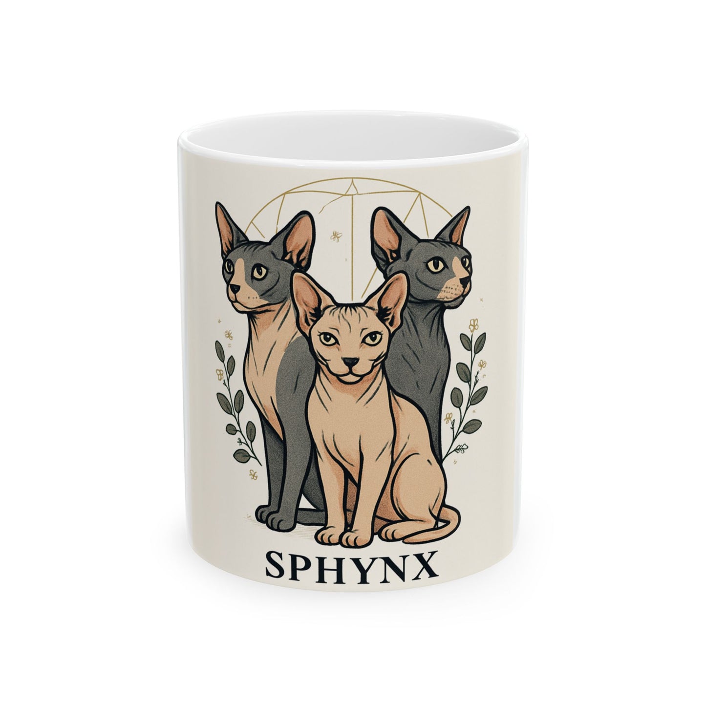 Sphynx Cat Ceramic Mug - Perfect for Cat Lovers, Unique Gift, Coffee Tea Mug, Home Decor, Animal Lover's Cup
