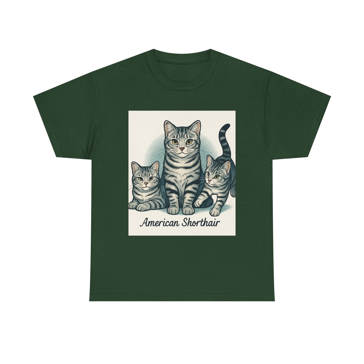 Vintage Cat Lover's Tee, Graphic Cat Shirt, American Shorthair Design, Cute Cat Gift, Pet Lover Apparel, Comfort Casual Wear