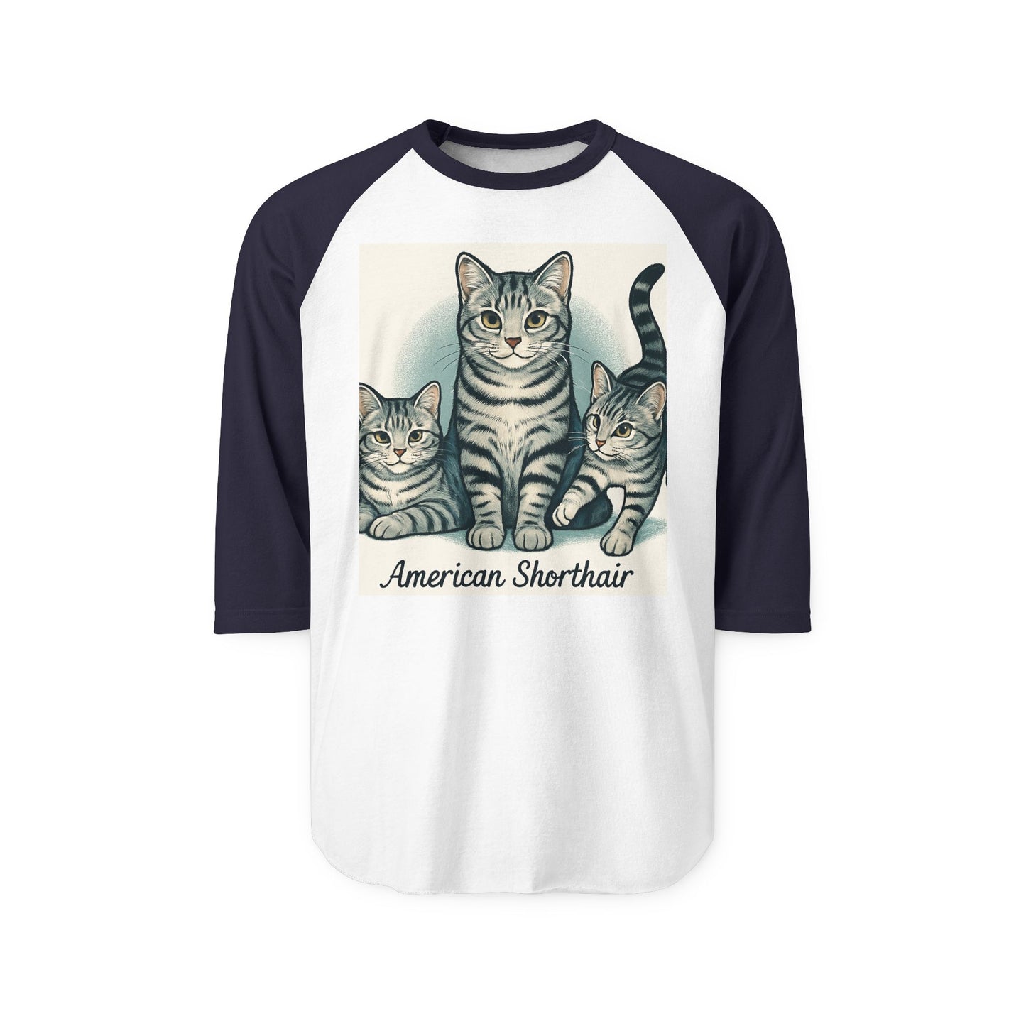 Vintage Cat Graphic Raglan Shirt, Unisex Animal Lover Tee, Gift for Cat Owners, Cozy Casual Wear, Perfect for Cat Lovers