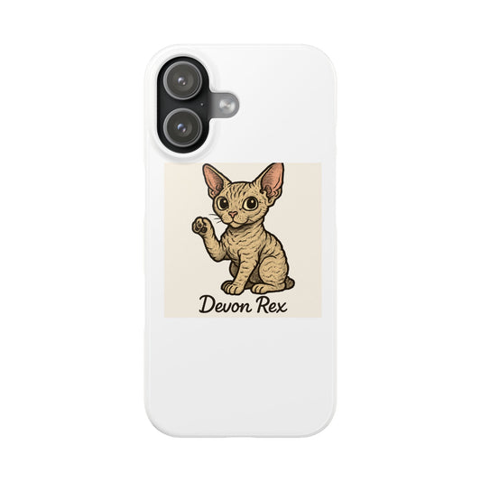 Devon Rex Cat Slim Phone Case, Cute Cat Phone Cover, Pet Lover Gift, Stylish Phone Case, Cat Mom Accessory, Fun Cat Merchandise
