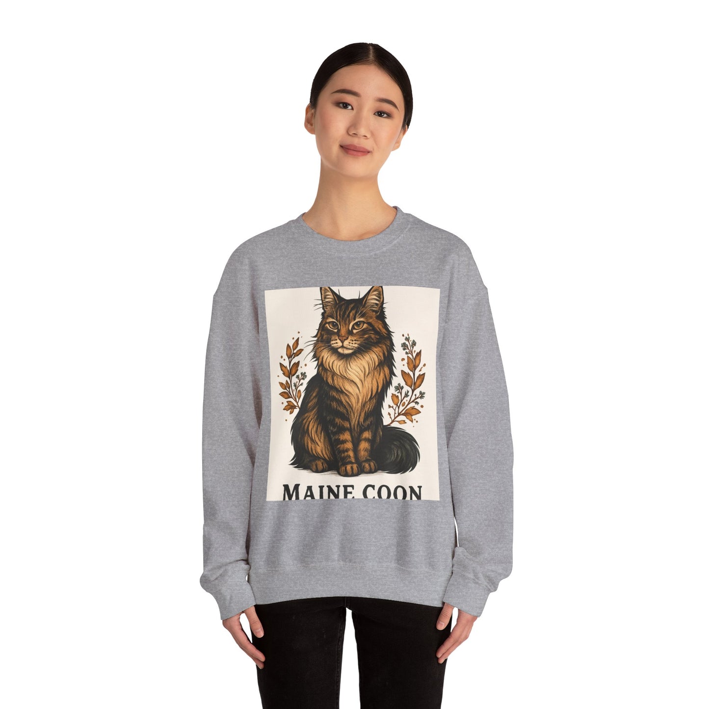 Maine Coon Sweatshirt, Cozy Cat Lover Gift, Unisex Sweatshirt, Cat Pet Owner Apparel, Funny Cat Design, Birthday Gift for Cat Lovers