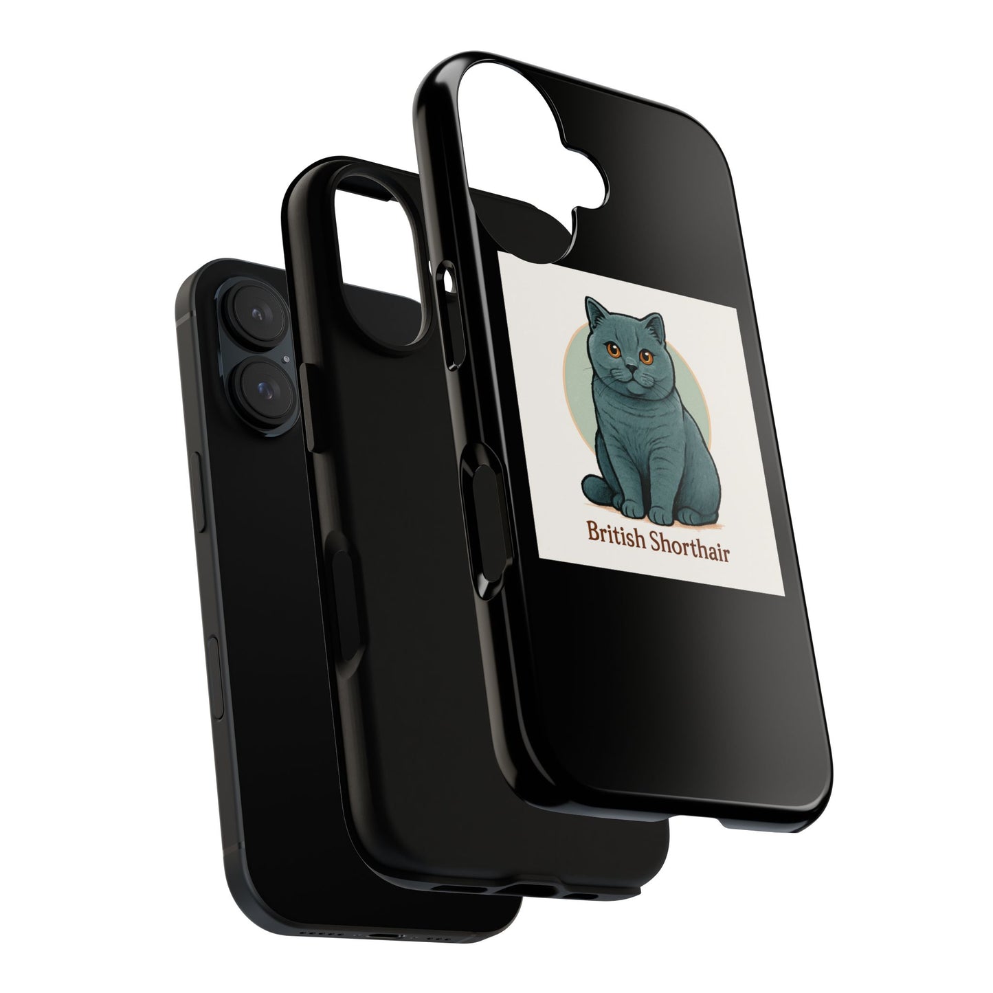 British Shorthair Cat Phone Case, Cute Cat Lover Gift, Tough Phone Cover for Pet Owners, Customizable Cat Art Design, Feline Accessories