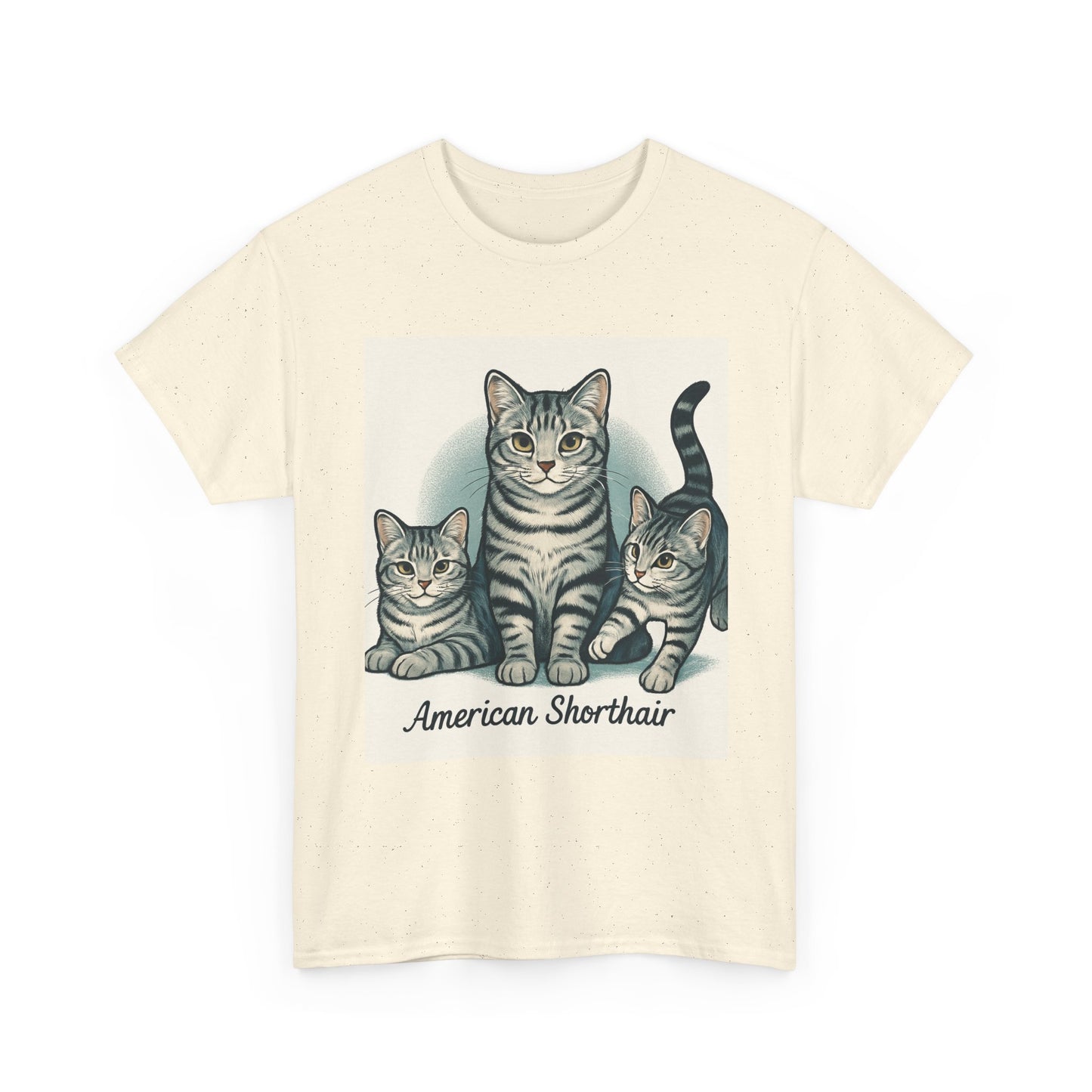 Vintage Cat Lover's Tee, Graphic Cat Shirt, American Shorthair Design, Cute Cat Gift, Pet Lover Apparel, Comfort Casual Wear