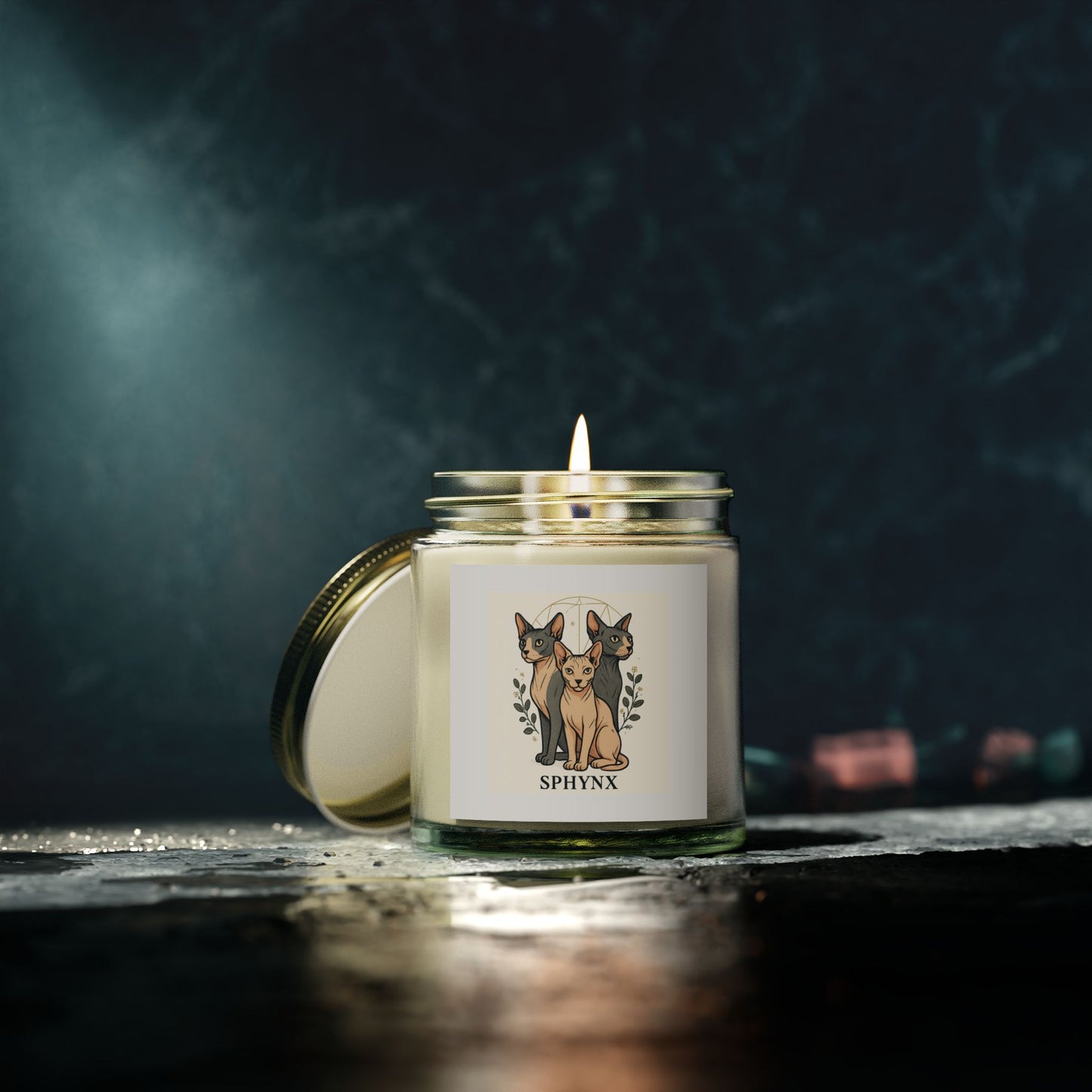 Scented Candles for Pet Lovers, Aromatic Soy Wax Candles, Gifts for Animal Lovers, Home Decor, Sphynx Cat Candle