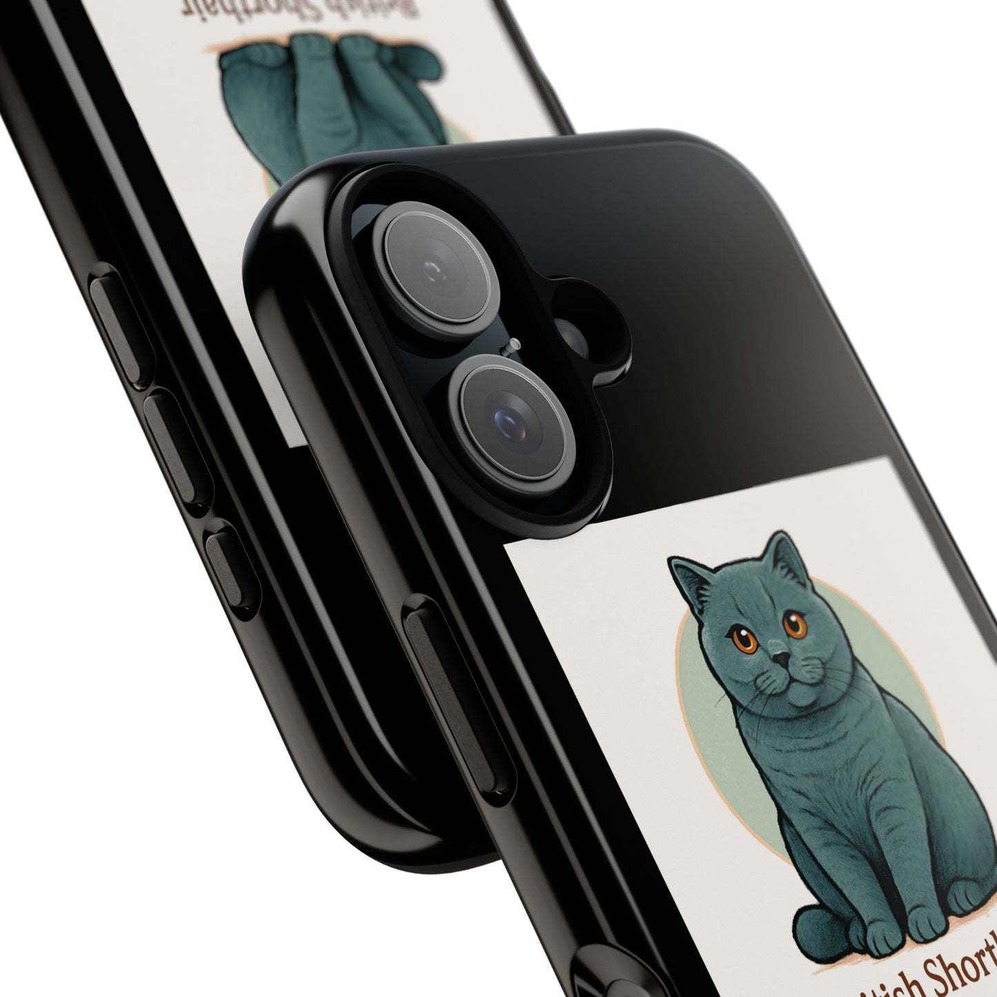 British Shorthair Cat Phone Case, Cute Cat Lover Gift, Tough Phone Cover for Pet Owners, Customizable Cat Art Design, Feline Accessories