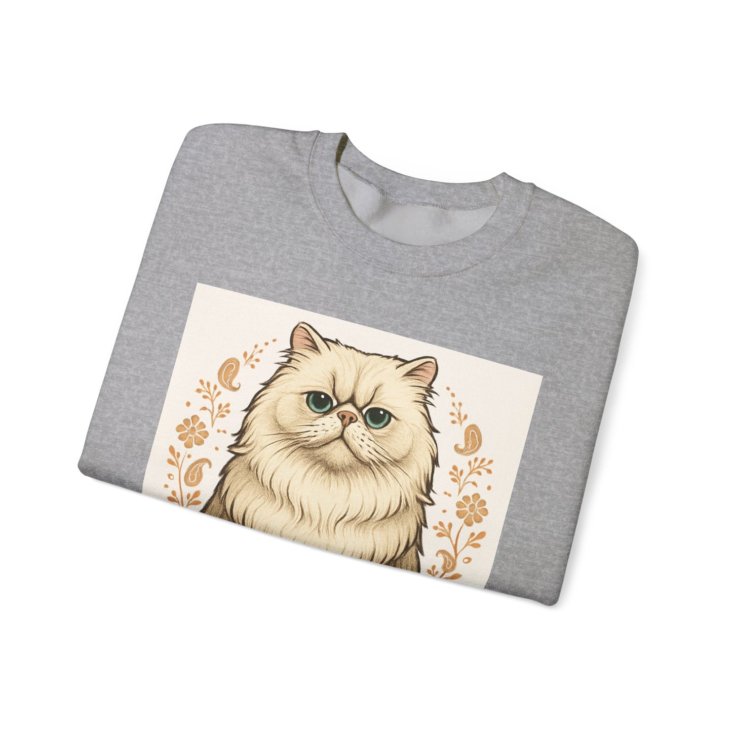 Persian Cat Crewneck Sweatshirt, Cozy Pet Lover Gift, Cat Themed Apparel, Year-Round Comfort, Unisex Casual Style