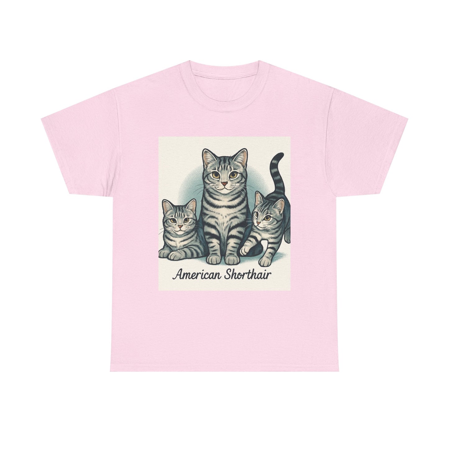 Vintage Cat Lover's Tee, Graphic Cat Shirt, American Shorthair Design, Cute Cat Gift, Pet Lover Apparel, Comfort Casual Wear