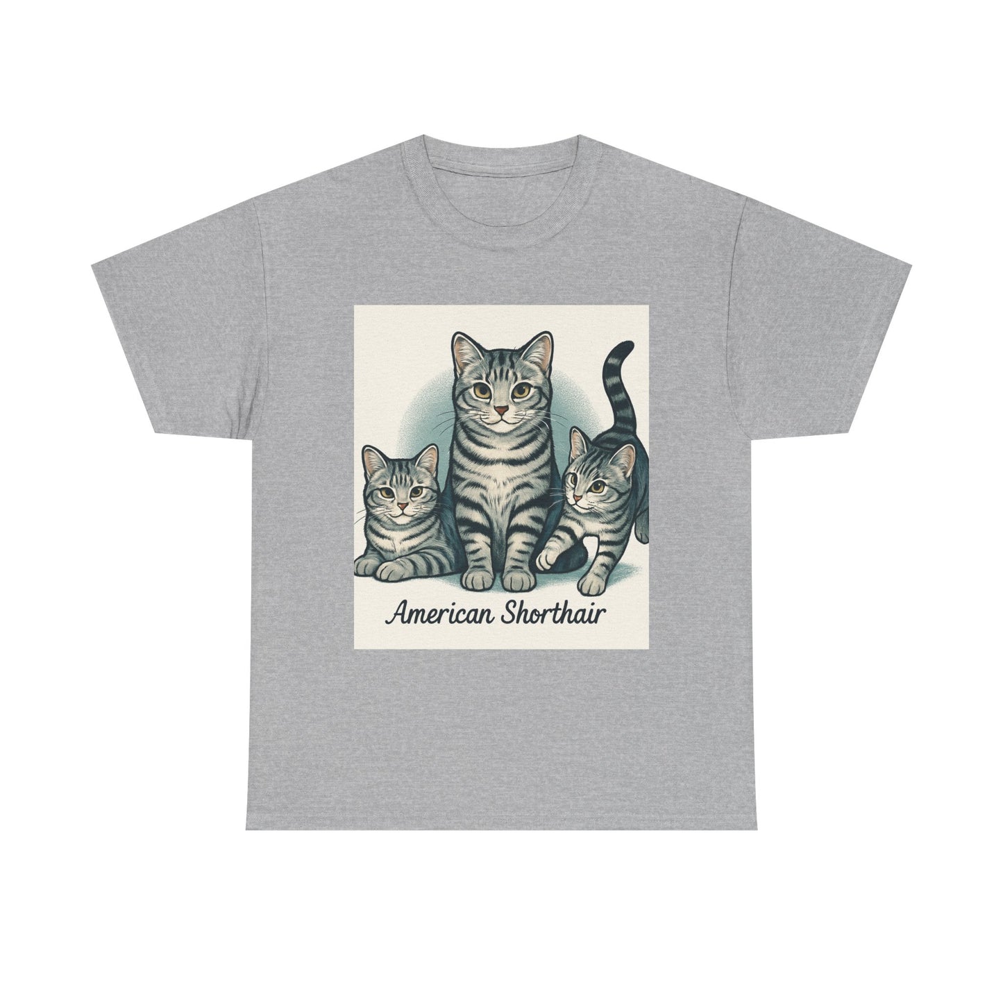Vintage Cat Lover's Tee, Graphic Cat Shirt, American Shorthair Design, Cute Cat Gift, Pet Lover Apparel, Comfort Casual Wear