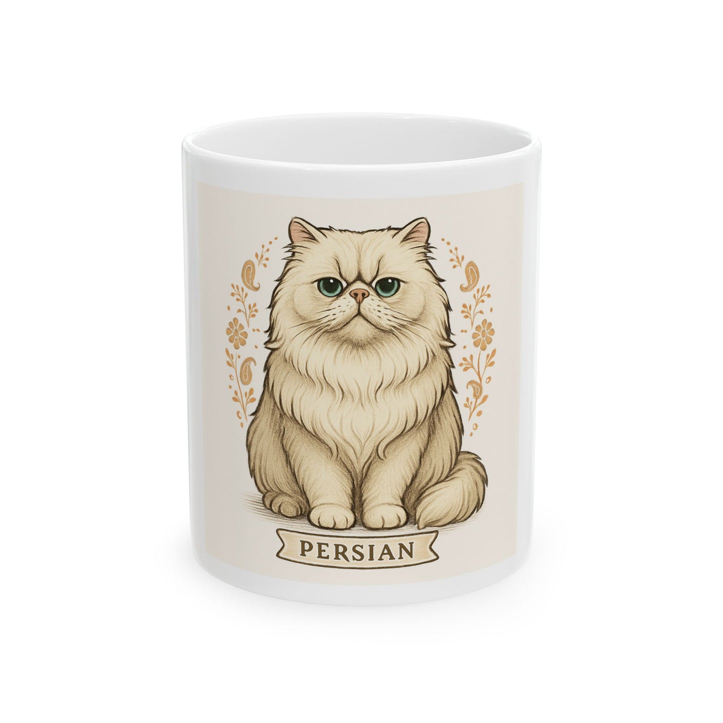 Persian Cat Ceramic Mug - Cute Cat Lover Gift, Coffee Cup for Pet Owners, Animal Lover's Kitchen Decor, Cute Cat Mug