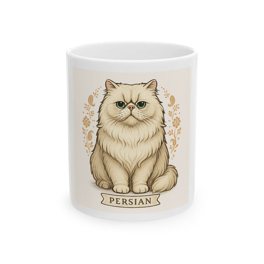 Persian Cat Ceramic Mug - Cute Cat Lover Gift, Coffee Cup for Pet Owners, Animal Lover's Kitchen Decor, Cute Cat Mug