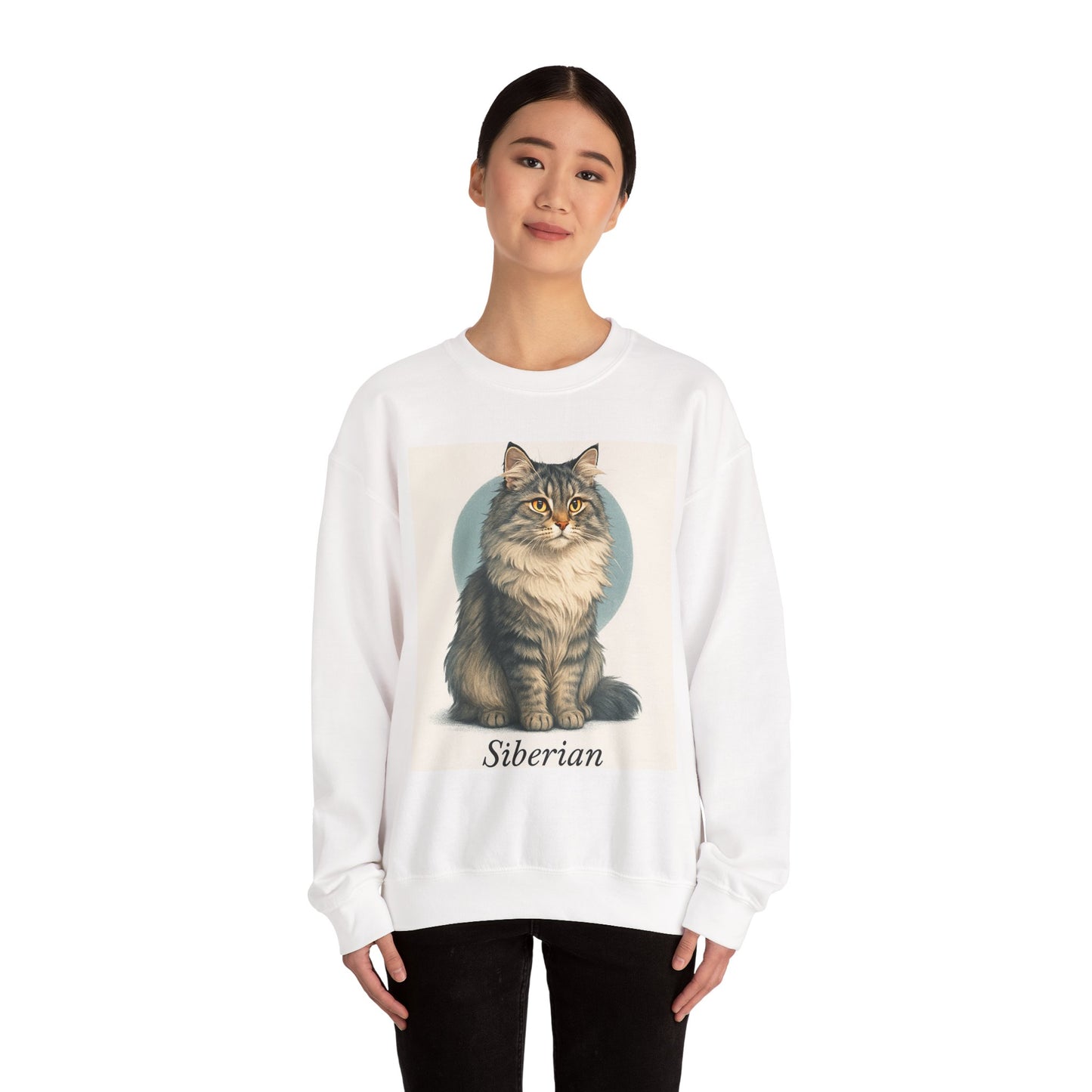 Siberian Cat Sweatshirt, Cozy Crewneck, Pet Lover Gift, Cat Apparel, Animal Lover Sweatshirt, Fall/Winter Fashion