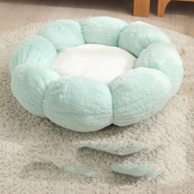 Floral Haven Pet Bed - Luxurious Flower-Shaped Blanket For Dogs And Cats
