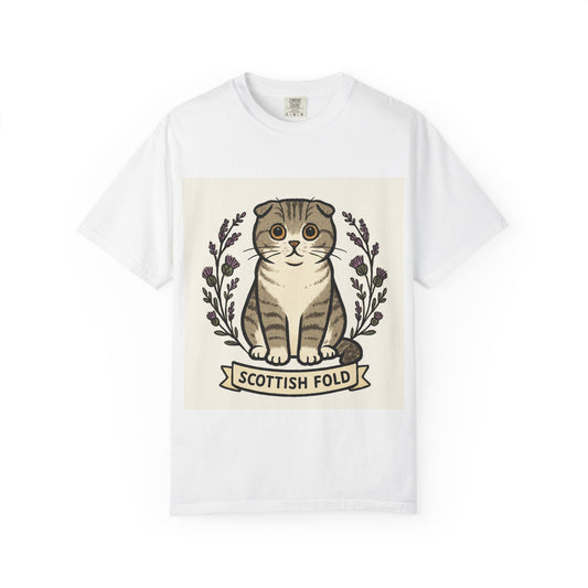 Scottish Fold Cat T-shirt, Cute Cat Lover Gift, Pet Lover Apparel, Cozy Everyday Wear, Unisex Casual Tee
