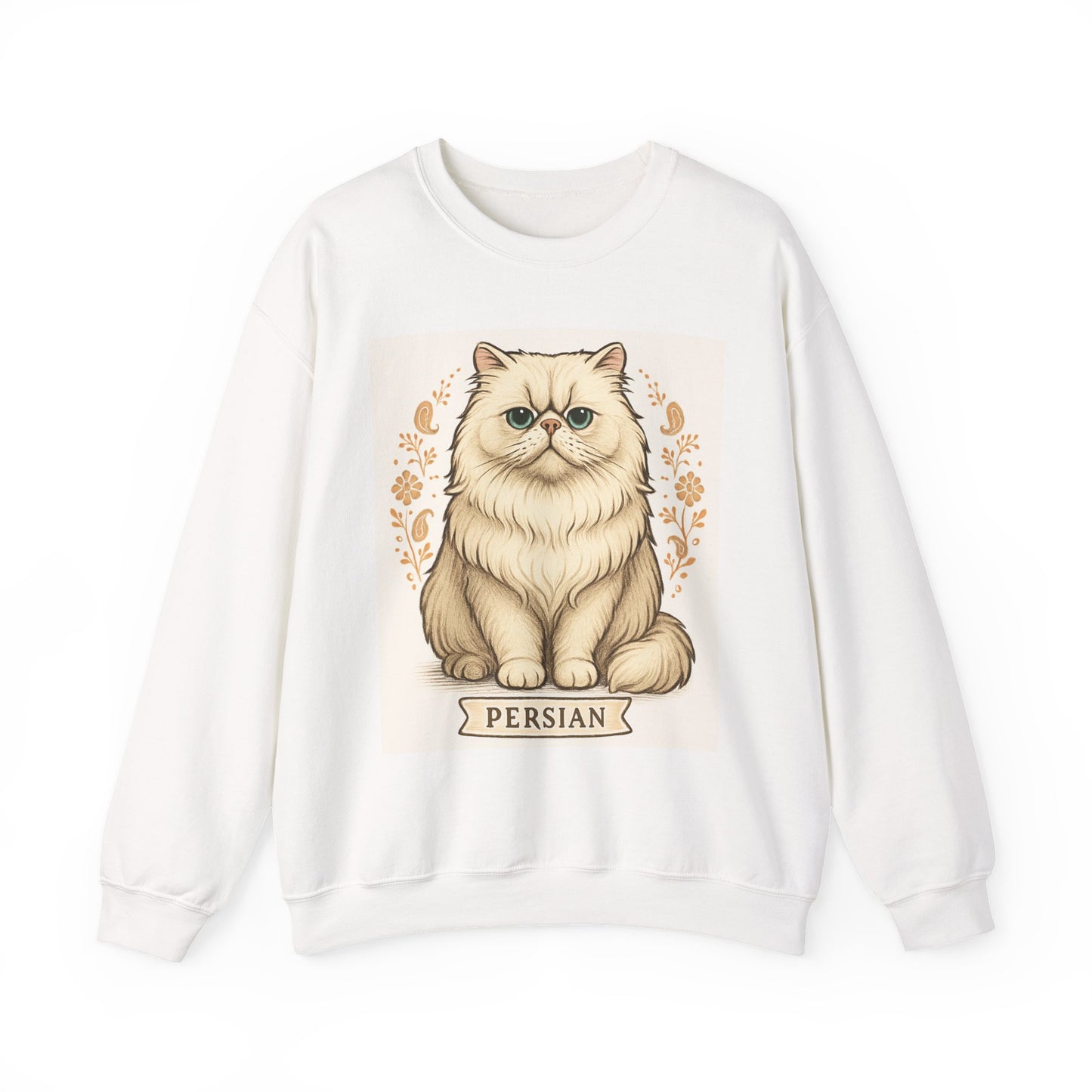 Persian Cat Crewneck Sweatshirt, Cozy Pet Lover Gift, Cat Themed Apparel, Year-Round Comfort, Unisex Casual Style