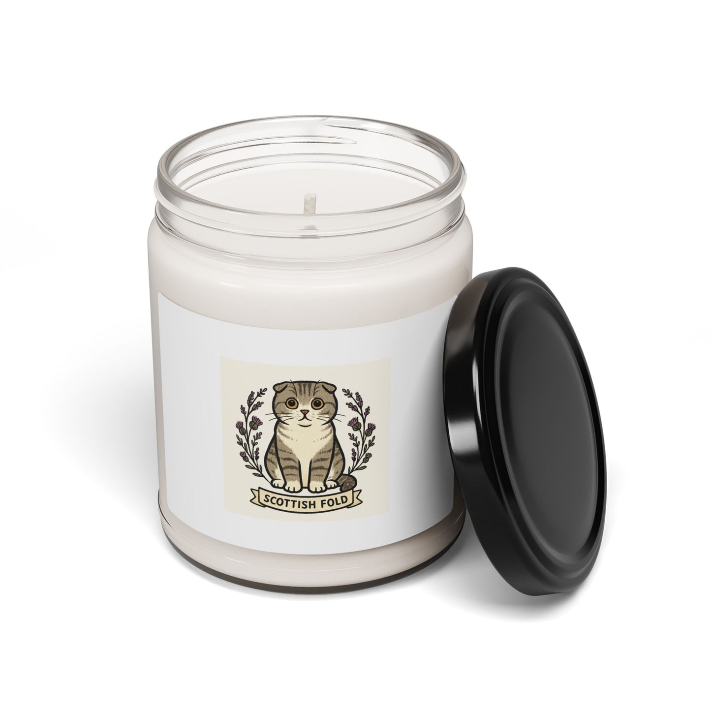 Scottish Fold Scented Soy Candle – Cozy Home Decor, Gift for Cat Lovers, Unique Aromatherapy, Pet Memorial, Relaxation Essential