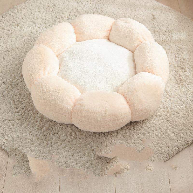 Floral Haven Pet Bed - Luxurious Flower-Shaped Blanket For Dogs And Cats