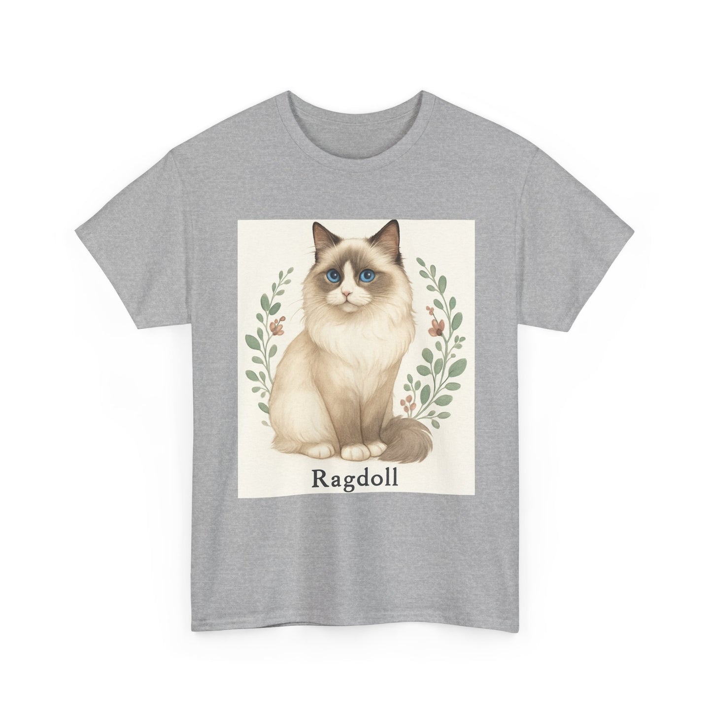 Ragdoll Cat Unisex Heavy Cotton Tee, Cute Cat Shirt, Animal Lover Gift, Pet Lover Apparel, Casual T-Shirt, Gift for Cat Moms
