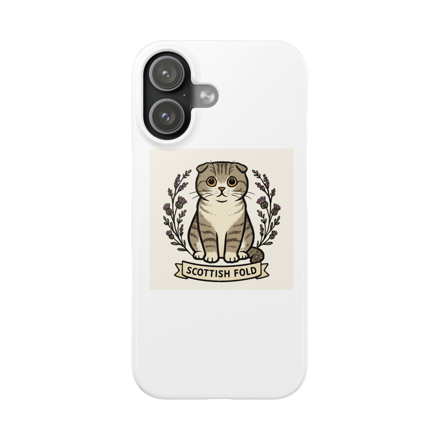 Scottish Fold Cat Slim Phone Case | Cute Cat Lover Gift, Pet Owner Accessory, Birthday Present, Stylish Case for All Occasions