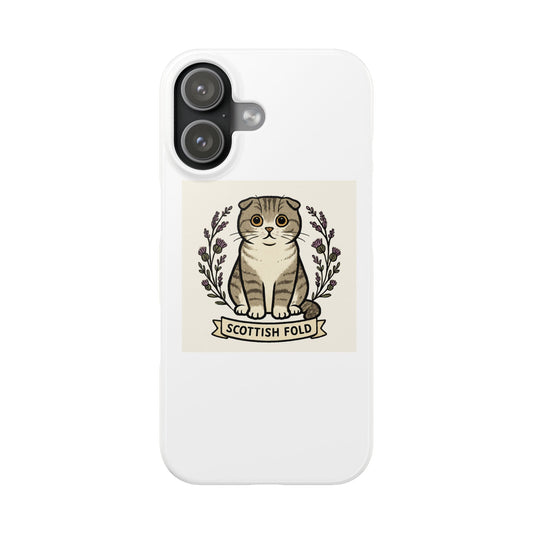 Scottish Fold Cat Slim Phone Case | Cute Pet Lover Gift, Cat Mom Accessory, Animal Lover Phone Cover, Birthday Present, Minimalist Design