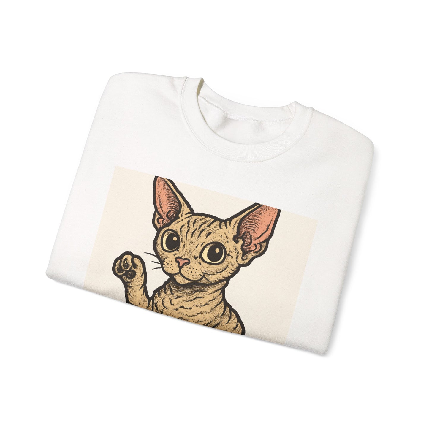 Devon Rex Cat Crewneck Sweatshirt, Cute Cat Sweater, Unisex Pet Apparel, Animal Lover Gift, Cozy Fashion, Perfect for Cat Owners