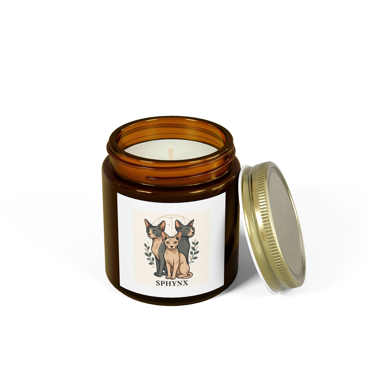 Scented Candles for Pet Lovers, Aromatic Soy Wax Candles, Gifts for Animal Lovers, Home Decor, Sphynx Cat Candle