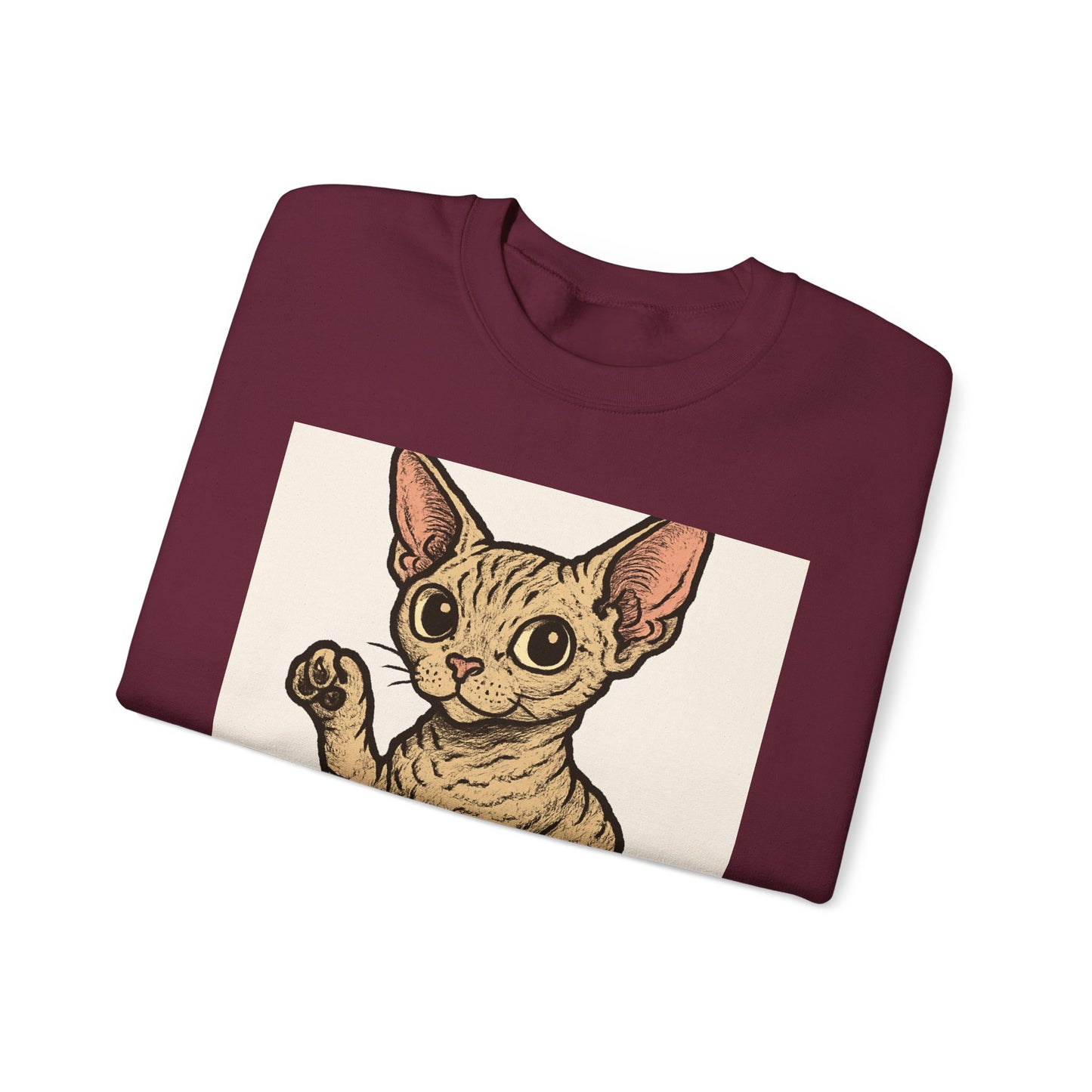 Devon Rex Cat Crewneck Sweatshirt, Cute Cat Sweater, Unisex Pet Apparel, Animal Lover Gift, Cozy Fashion, Perfect for Cat Owners