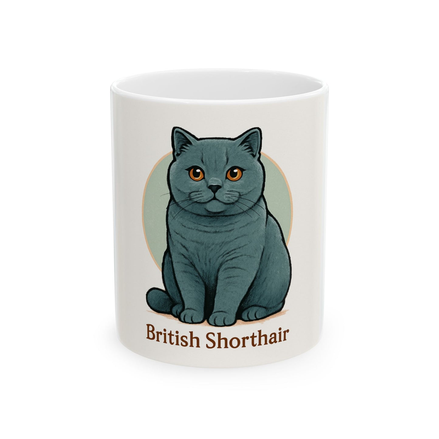 British Shorthair Cat Mug, Cute Cat Lover Gift, Coffee Tea Cup, Animal Lover Decor, Pet Themed Mugs, Feline Gift Idea